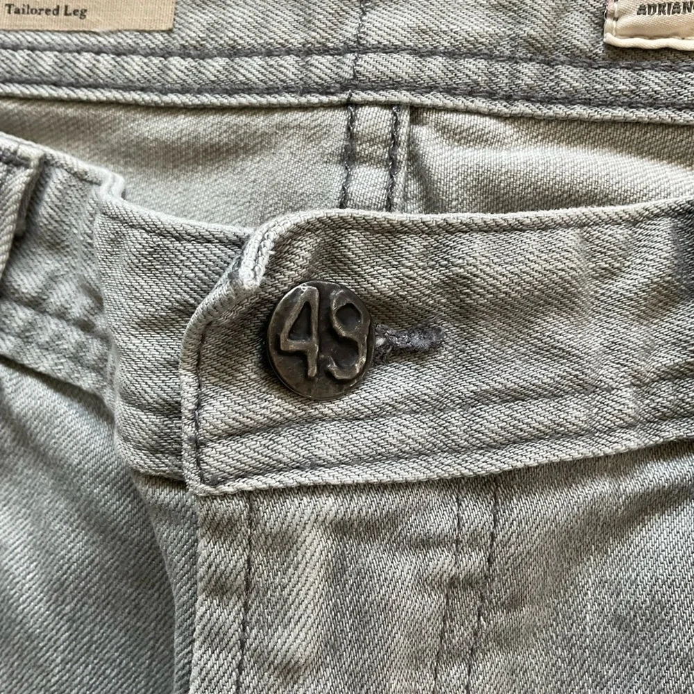 33x34 AG The Graduate Tailored Leg Jeans Mens Light Grey USA Adriano Goldschmied